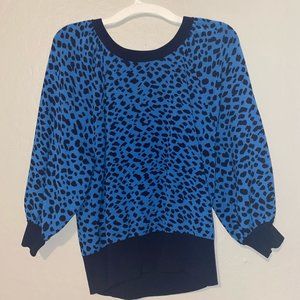 Blue leopard print sweater- Ann Taylor